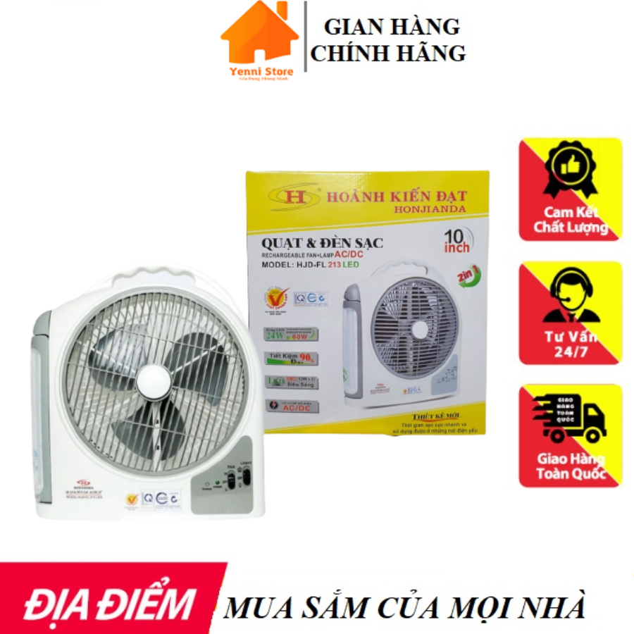Quạt sạc tích điện honjianda fl213 -1 bình 2 bình