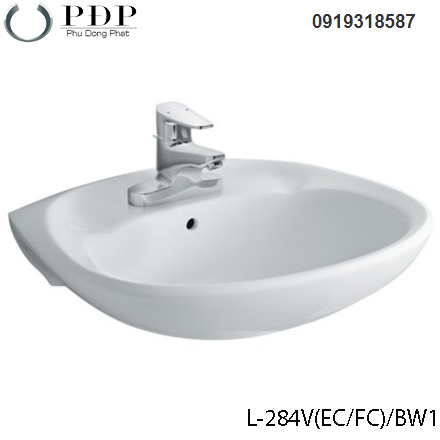 Chậu rửa mặt treo tường lavabo treo tường Inax L-284V ( Không bao gồm vòi và chân treo )
