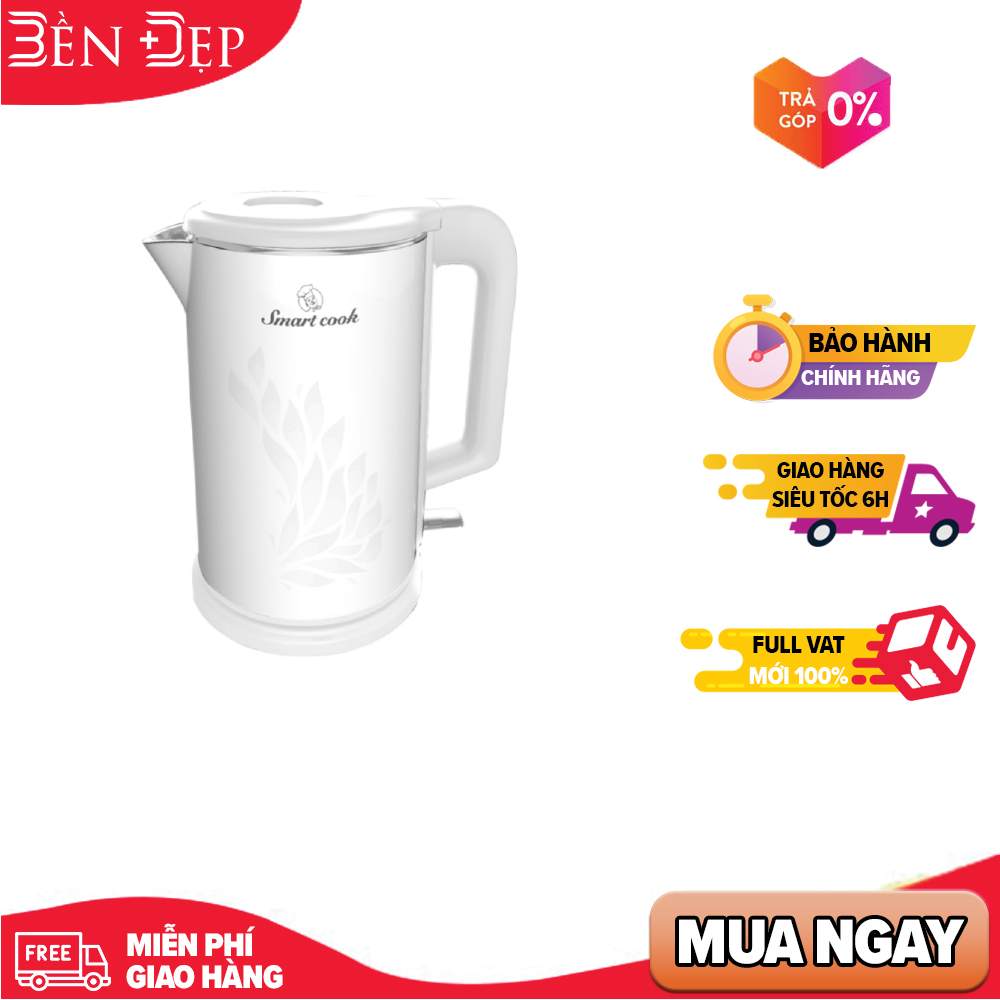 Ấm đun nước siêu tốc smartcook 1.5l kes-3868