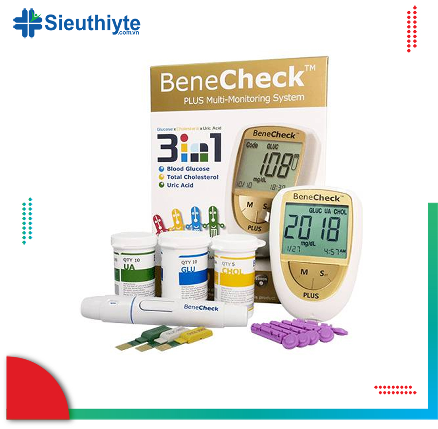 [HCM]Máy đo đường huyết mỡ máu gút BeneCheck