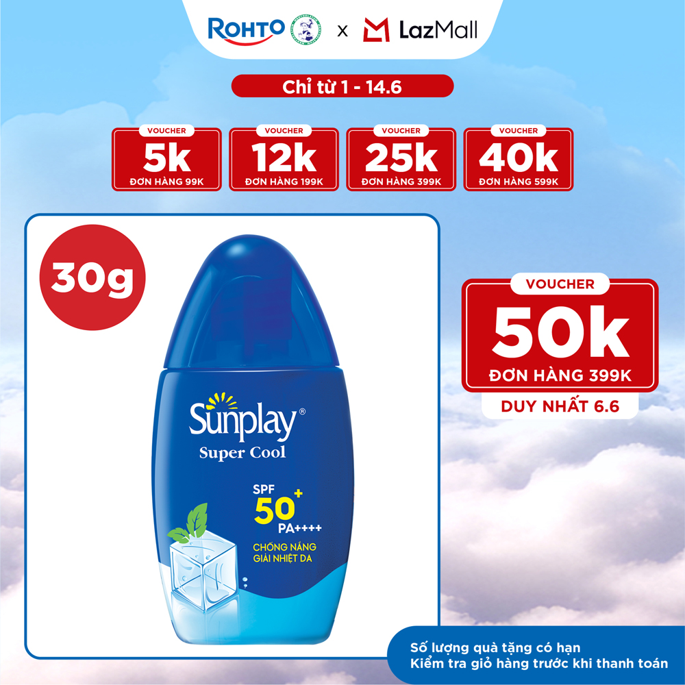 Kem chống nắng Sunplay mát lạnh giải nhiệt dạng sữa Sunplay Super Cool SPF 50, PA++++ 30g