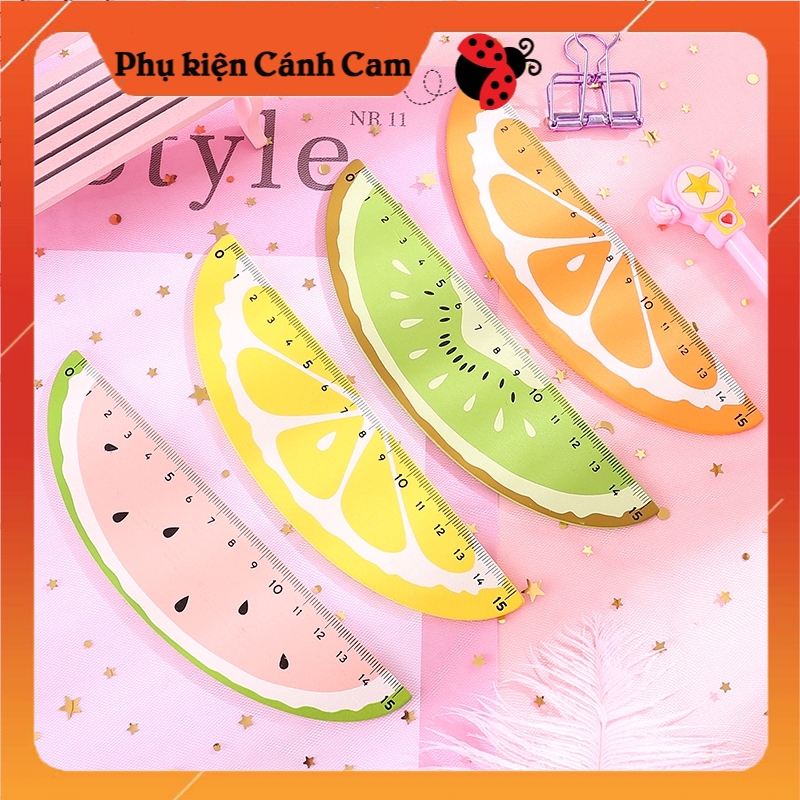 Thước Gỗ Hình Trái Cây Xinh Xắn 15cm - Phụ kiện Cánh Cam