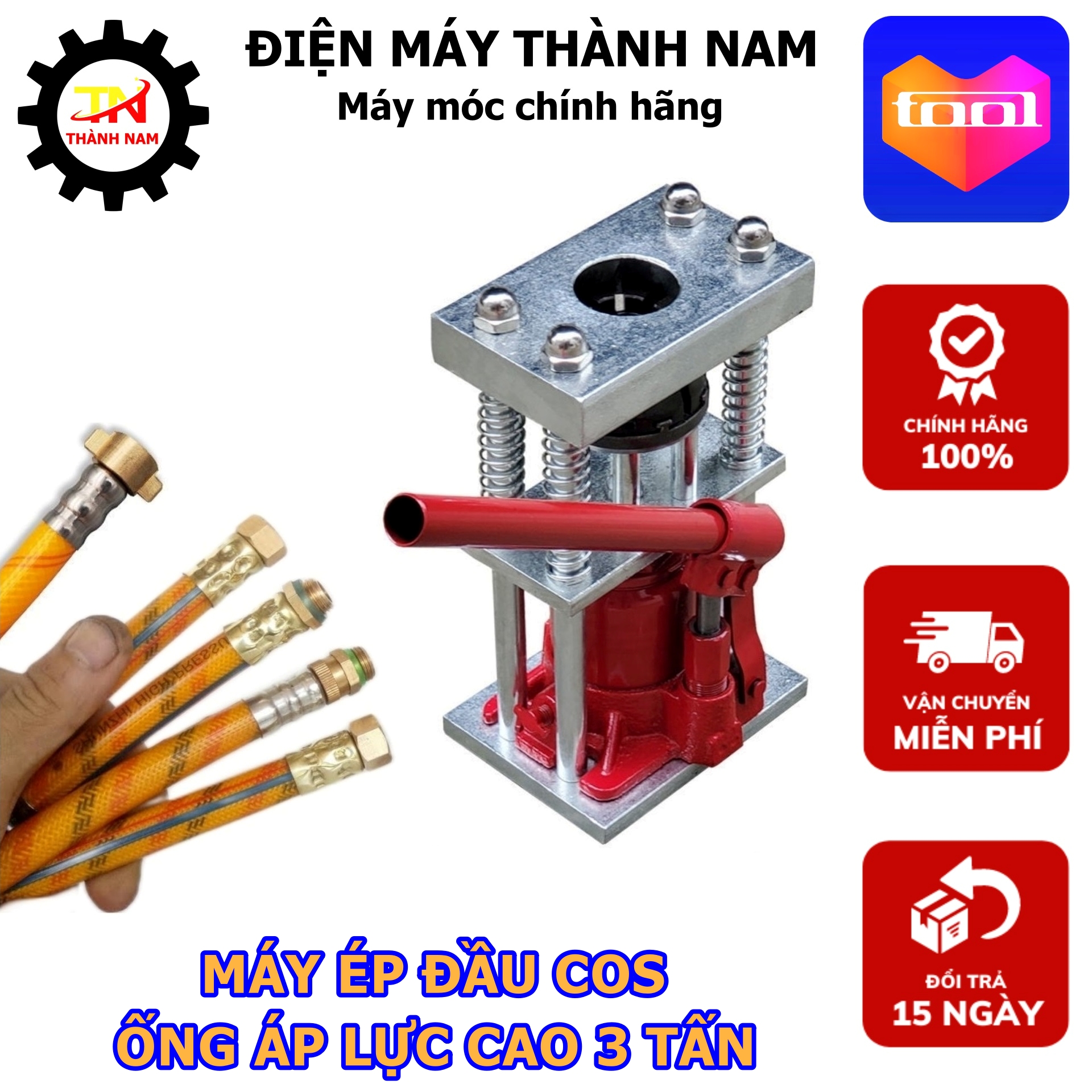 Máy Ép Đầu Cos Thủy Lực Ống Dây Cao Áp 3 Tấn - Chuyên dụng ép cos sây rửa xe, dây thủy lực...