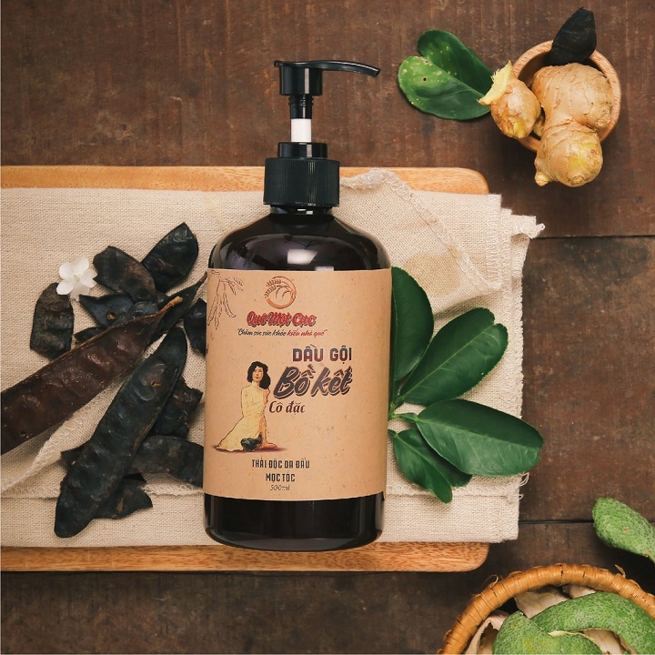 Dầu gội organic bồ kết hiệu quê 1 cục 500ml
