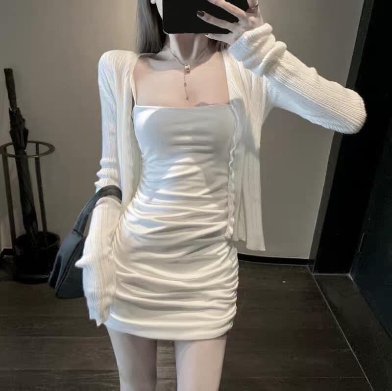 Đầm hai dây body dáng chuẩn đẹp form dưới 50 kg trở lại