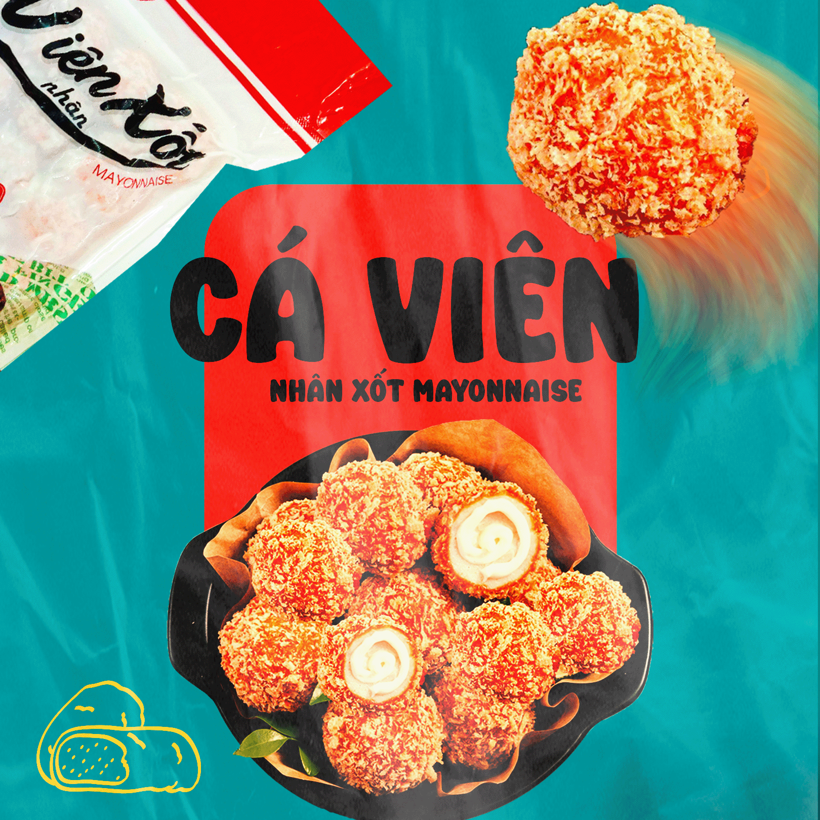 Cá xốt, hải sản nhân xốt mayonnaise - cá viên nhân xốt mayonnaise - cá viên sốt cam - cá viên cốm cam sốt mayonnaise - cá sốt cam mayonnase