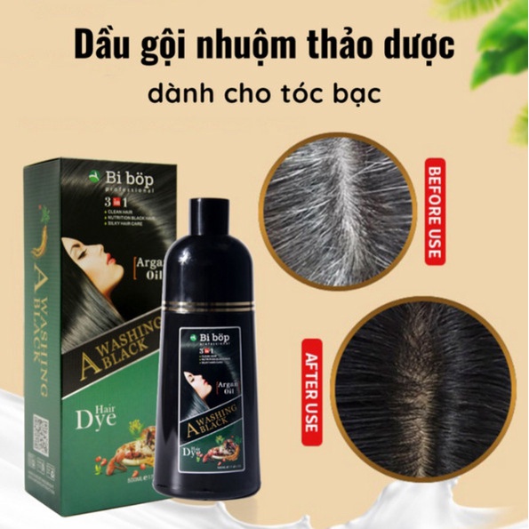 Dầu gội phủ bạc bibop nhật bản 500ml,nhuộm nâu,đen