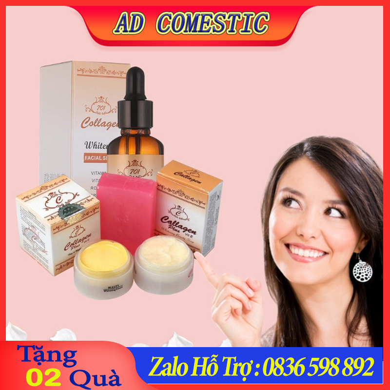 Combo kem và serum collagen plus vit e 701