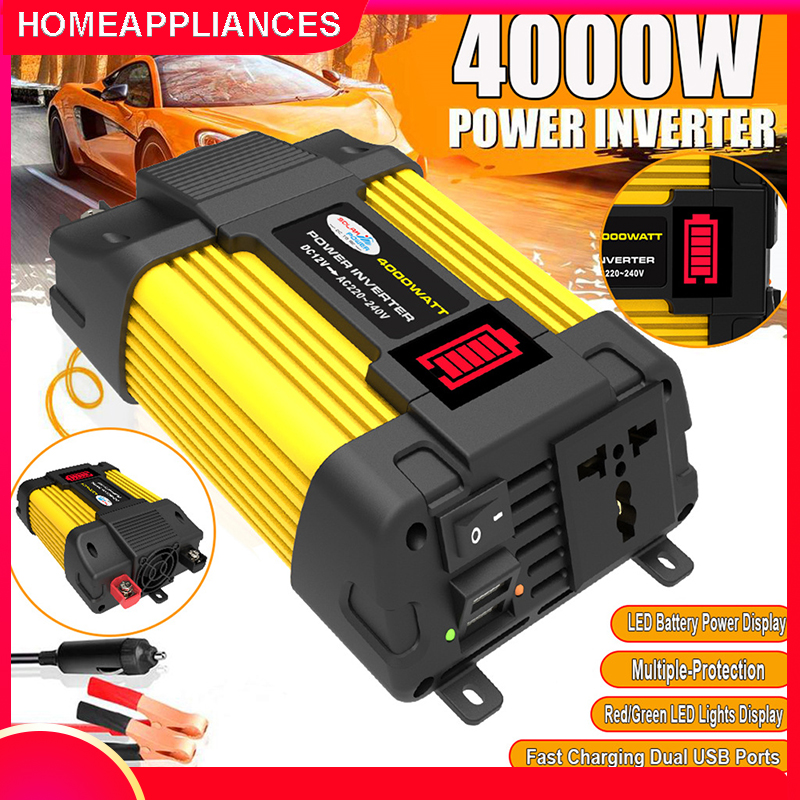 Biến tần sóng sin biến đổi tần số cao 4000w inverter biến tần dòng hornet 12v220v/110v300w500w màn hình led usb kép