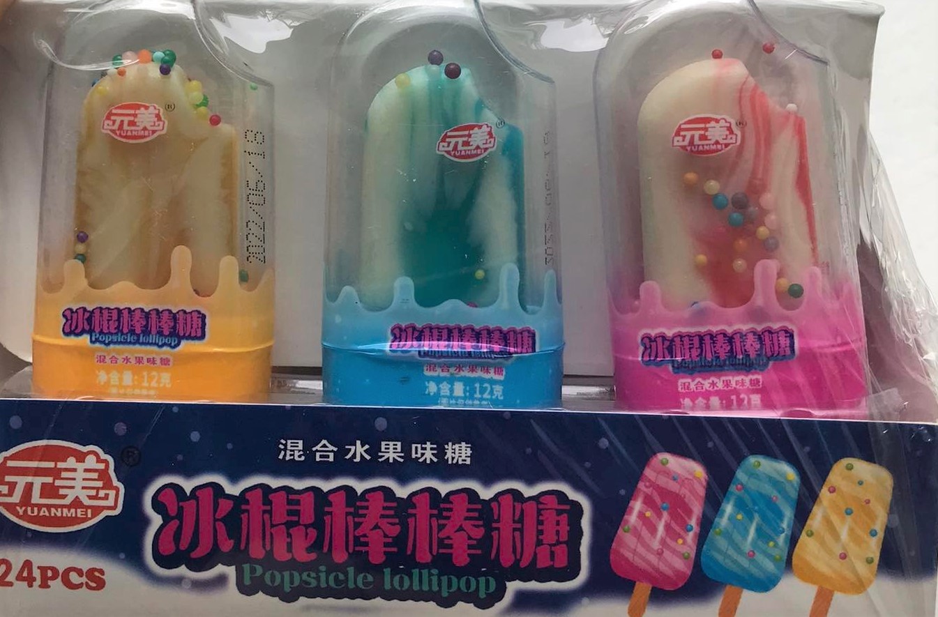 Kẹo que cứng Popsicle Lollipop Ice Cream 24 cây