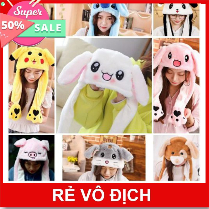 Mũ Tai Thỏ Giật - Mũ Tai Thỏ Điều Khiển Hàn Quốc Titok