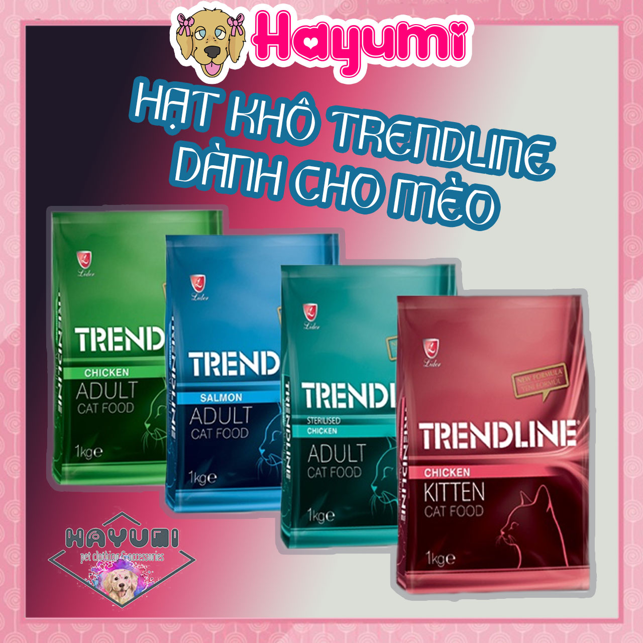 Hạt khô trendline dành cho mèo 1kg - hayumi