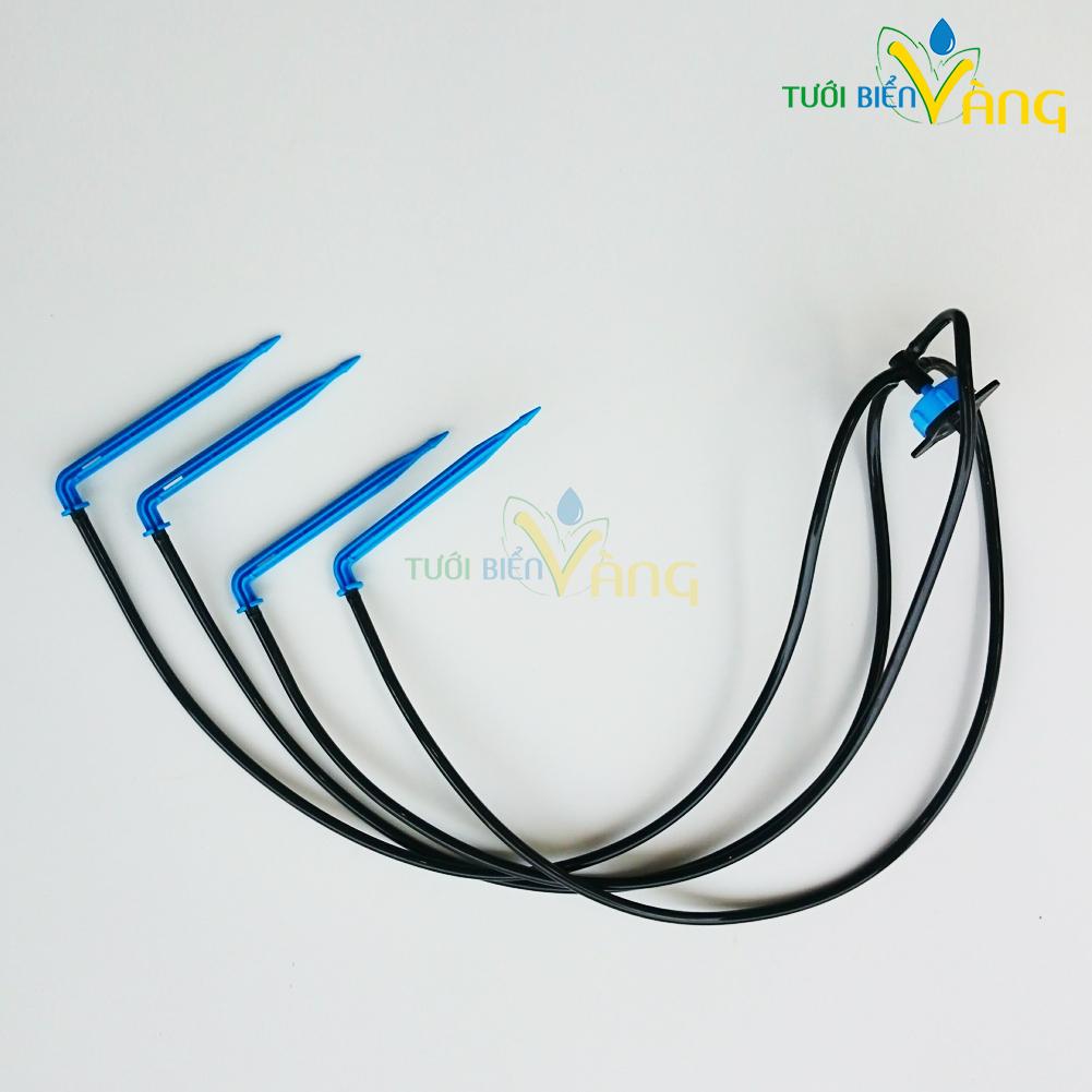 10 Bộ tưới nhỏ giọt bù áp 4 que cắm gốc kết nối ống LDPE