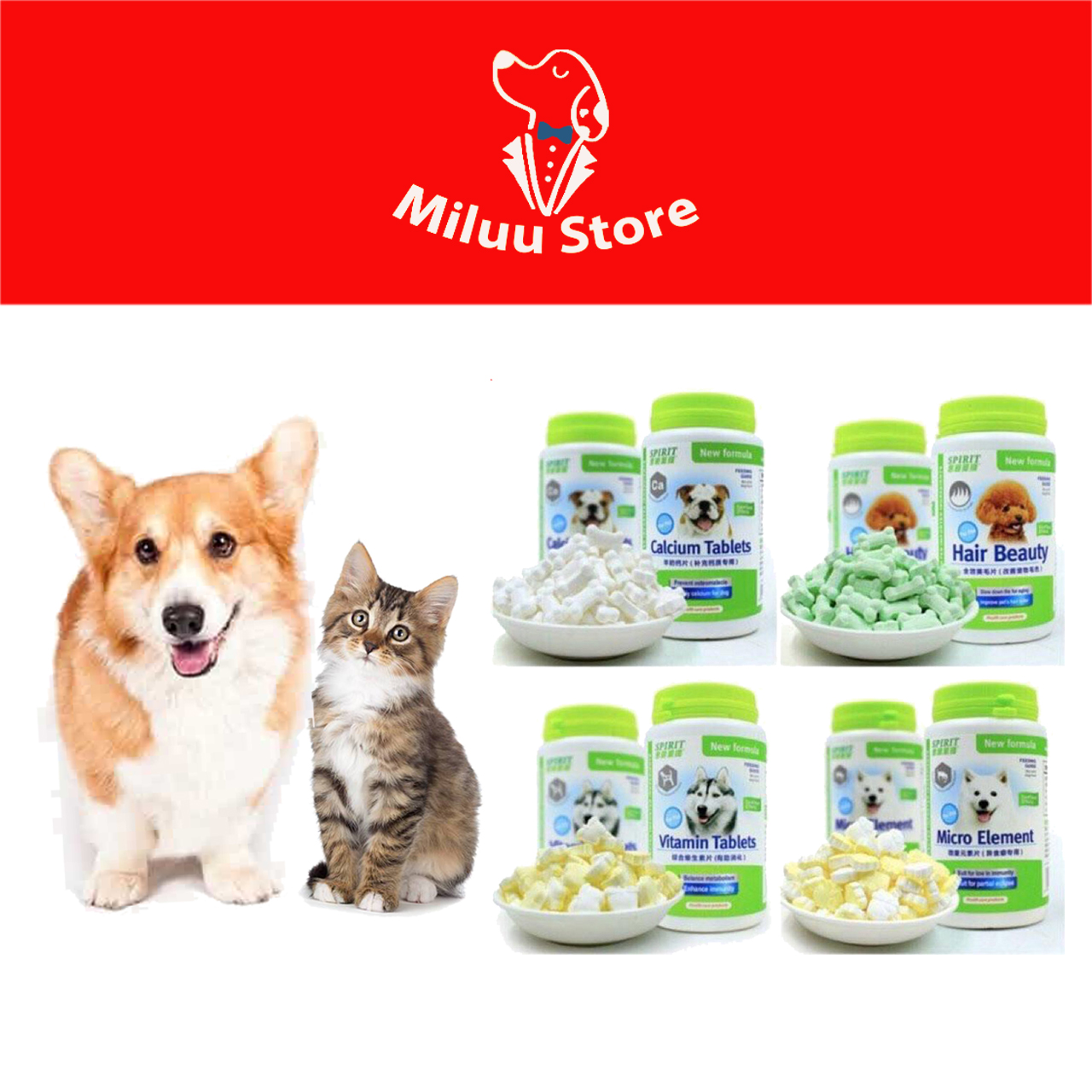 Viên vitamin chó mèo, bổ sung canxi, khoáng chất, dưỡng lông [DẠNG TÚI VÀ HỘP]