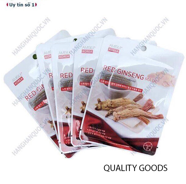 [HÀNG XÁCH TAY] Combo 10 miếng mặt nạ Nhân Sâm Amisilk Hàn Quốc Quality Goods - {HÀNG CHÍNH HÃNG} Dành cho mọi cô gái muốn sở hữu làn da mịn trắng, rạng rỡ