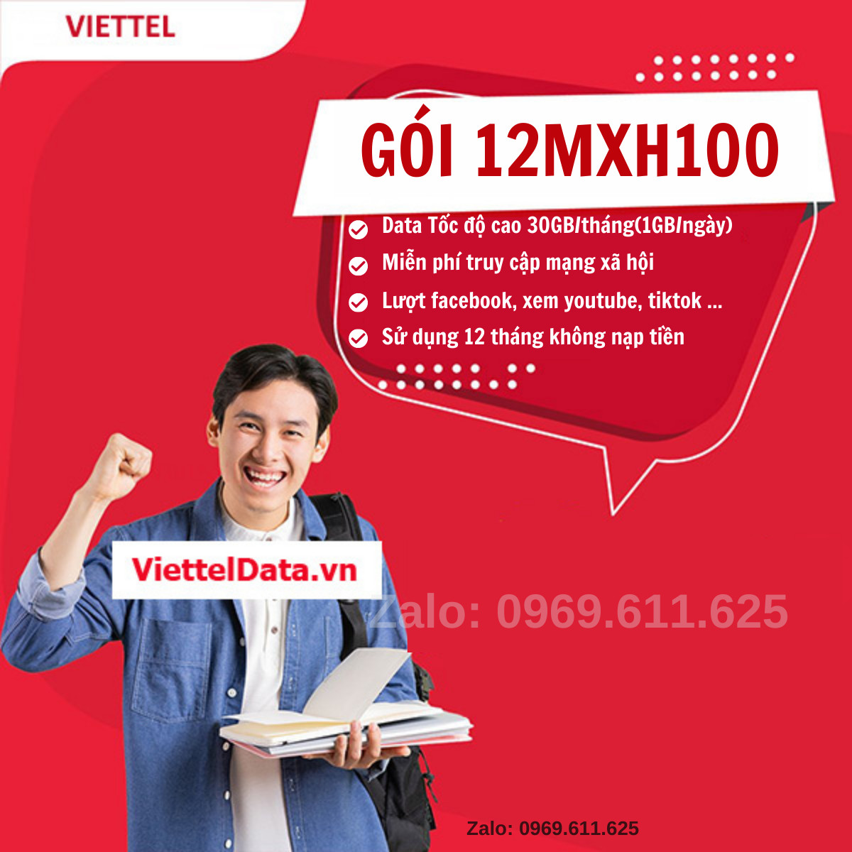 SIM 4G Viettel Trọn Gói 1 Năm Miễn Phí Data Tốc Độ Cao