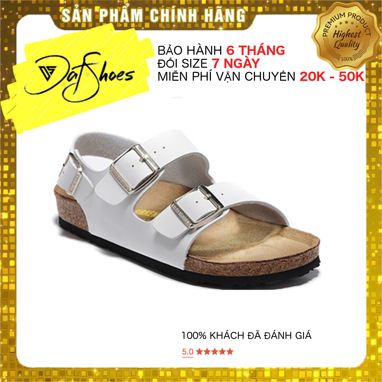 Giày sandal nữ quai ngang đế trấu màu trắng - DatShoes S02W