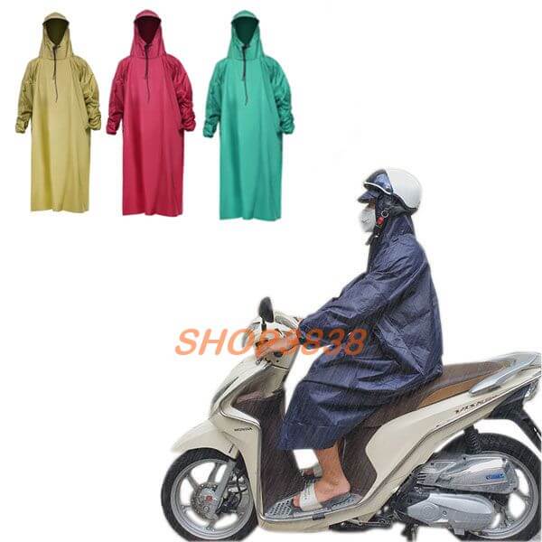 Áo Mưa Bít Vải Dù 1m6 Không Thấm Nước ( Lựa Màu ) Không Xẻ Tà