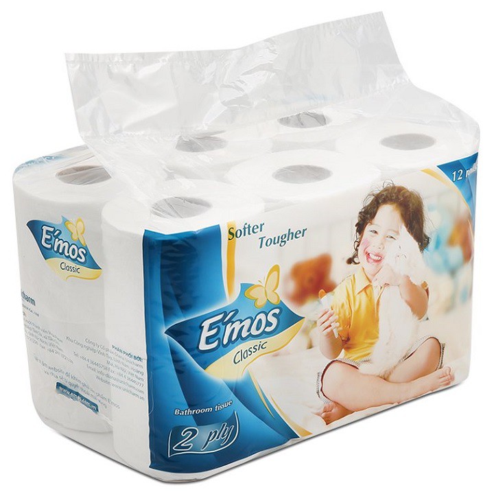 Giấy vệ sinh E’mos Classic 12 cuộn