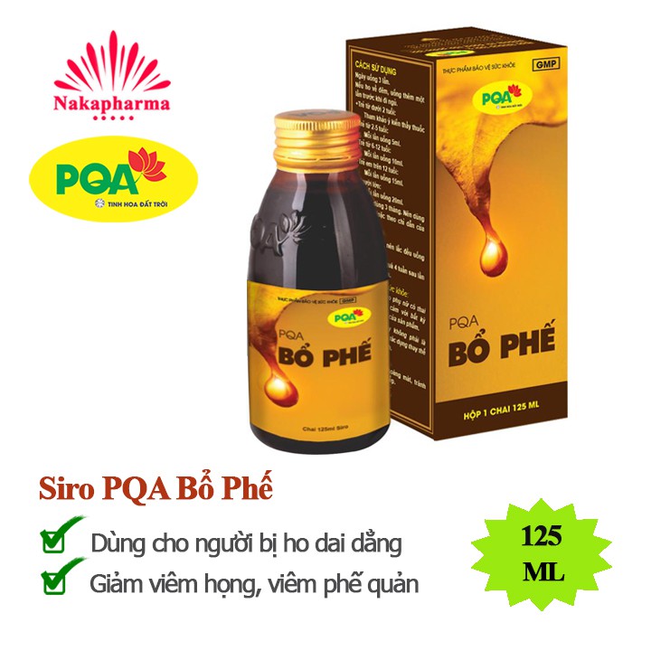 Siro PQA Bổ Phế - Giúp giảm ho long đờm, đau rát họng, viêm phổi, viêm phế quản, ho kéo dài