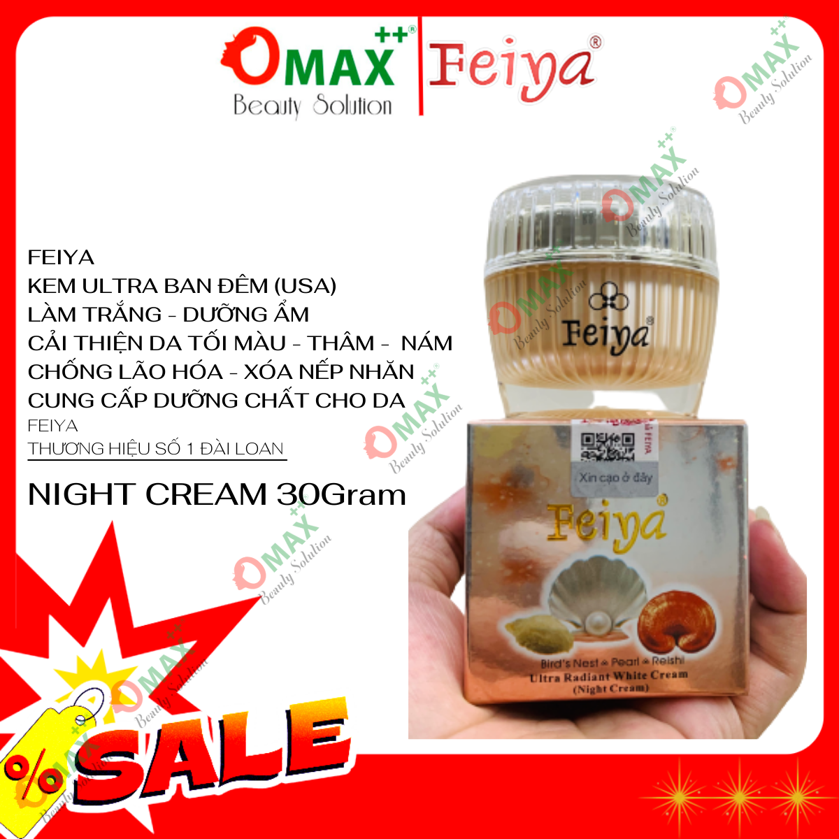 Kem feiya dưỡng trắng - feiya ultra radiant white night cream 30g - siêu kem dưỡng trắng da - tái tạo da - phục hồi da hư tổn