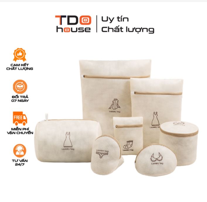 Túi giặt đồ máy giặt cao cấp 2 lớp dày dặn, túi lưới giặt quần áo, áo ngực, quần lót, vớ có khóa kéo chắc chắn TDO