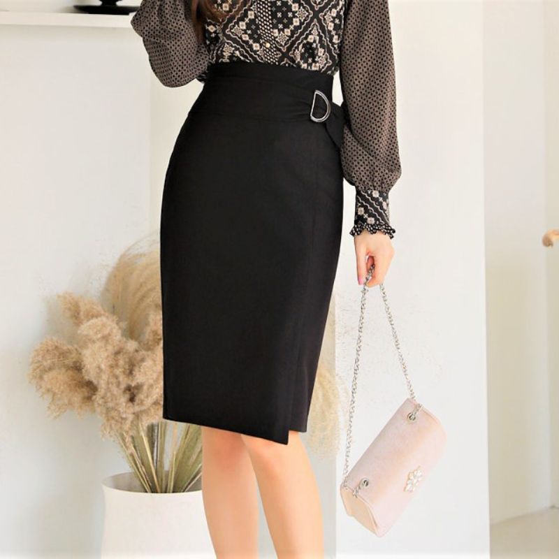 Chân váy công sở màu đen, dáng bút chì thanh lịch công sở - MS021 VannhShop