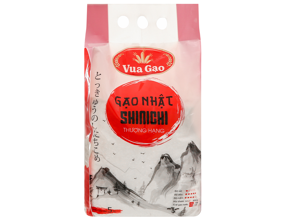 Gạo nhật shinichi vua gạo túi 5kg- chính hãng vua gạo - túi 5kg- vua gạo- hàng xuất khẩu