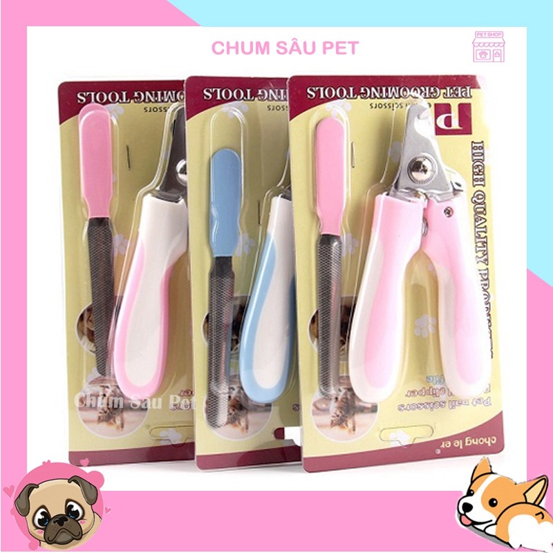 Kìm cắt móng chó mèo - Bộ kìm bấm kèm dũa móng chân cho chó mèo
