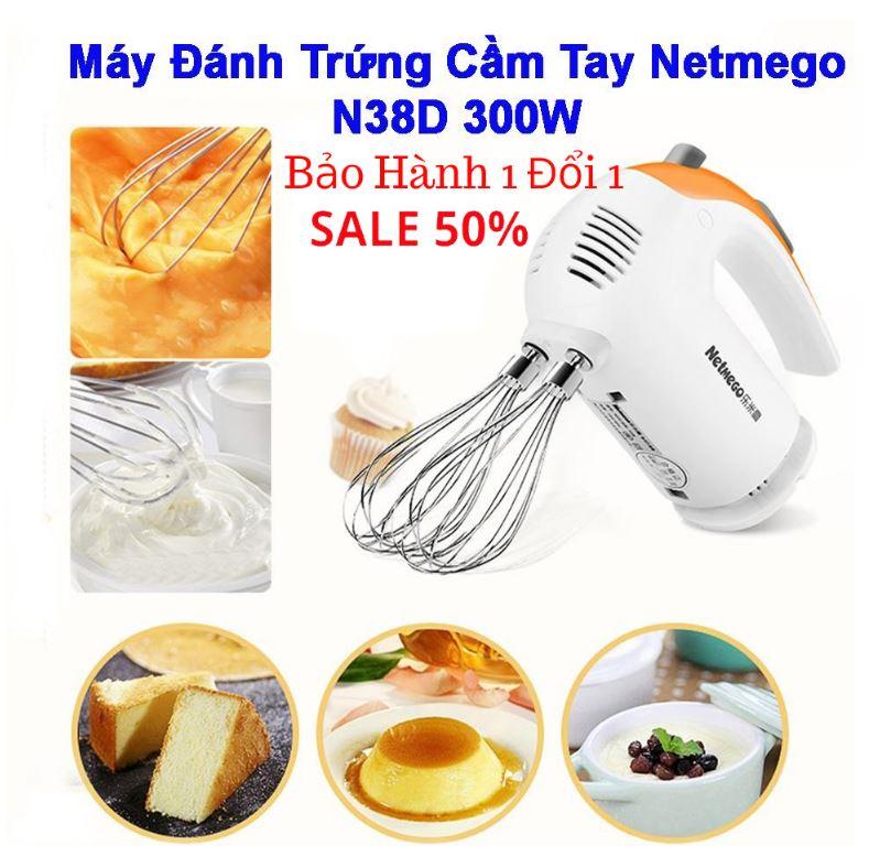 Máy đánh trứng thông minh siêu bền, máy đánh trứng cầm tay netmego 300w cao cấp, máy đánh trứng nhào trộn bột, đánh trứng, đánh kem- bảo hành 12 tháng