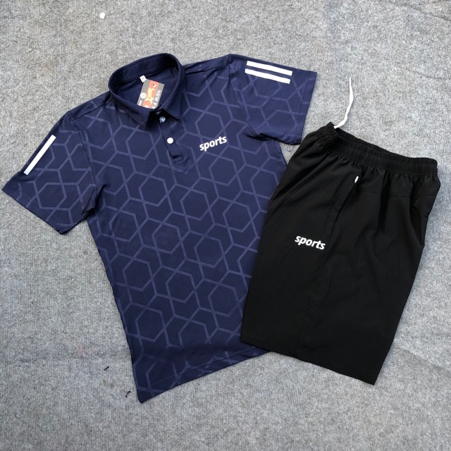 Bộ quần áo thể thao nam áo thun có cổ cực chất - co dãn 4 chiều hoạt động vô cùng thoải mái