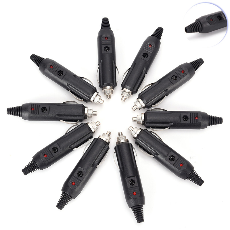 [Flash Sale] 5 đầu nối ổ cắm bật lửa cho Xe Hơi Nam 12V cái bộ + Cầu chì đèn LED màu Đỏ Mới