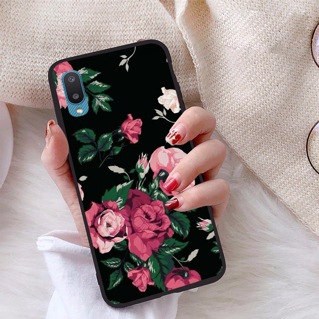 Ốp lưng icase dành cho samsung galaxy a02 viền dẻo tpu bst hoạ tiết hoa