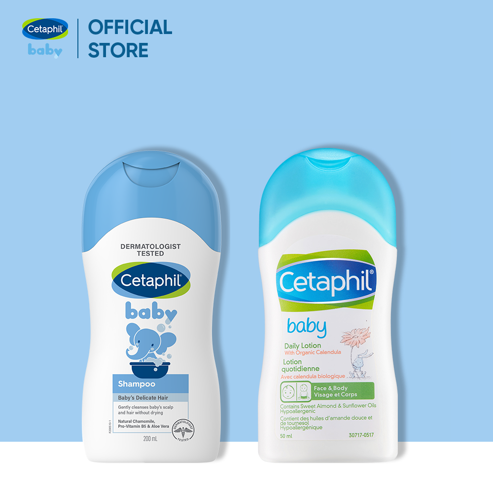 LAZGAME Combo Dầu gội dịu nhẹ cho bé Cetaphil Baby Shampoo 200ml và Sữa