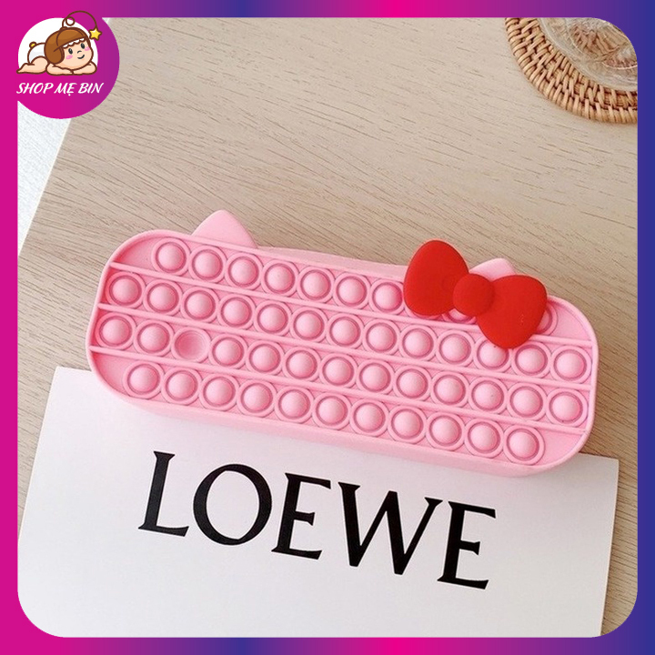 Đồ chơi POP IT, hộp đựng bút POP IT màu hồng tiện lợi, giúp giảm stress