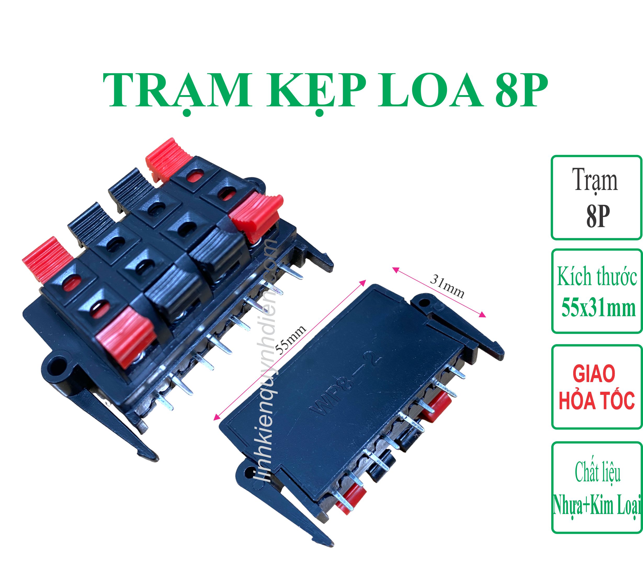 Combo 5 trạm kẹp loa trạm loa 8p trạm amply - linh kiện điện tử quỳnh diễn