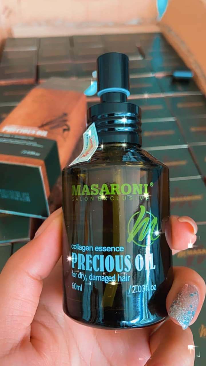 Tinh dầu bóng masaroni precious oil dưỡng phục hồi tóc hư tổn 60ml