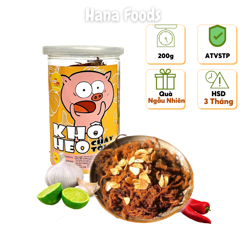 Heo khô cháy tỏi siêu ngon Tiệm Ăn Vặt Hana