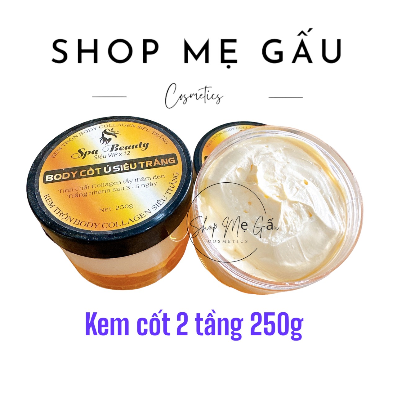 Lẻ 01 hũ kem côt Ủ Trắng Kích Trắng 200g Siêu Trắng Mịn Da