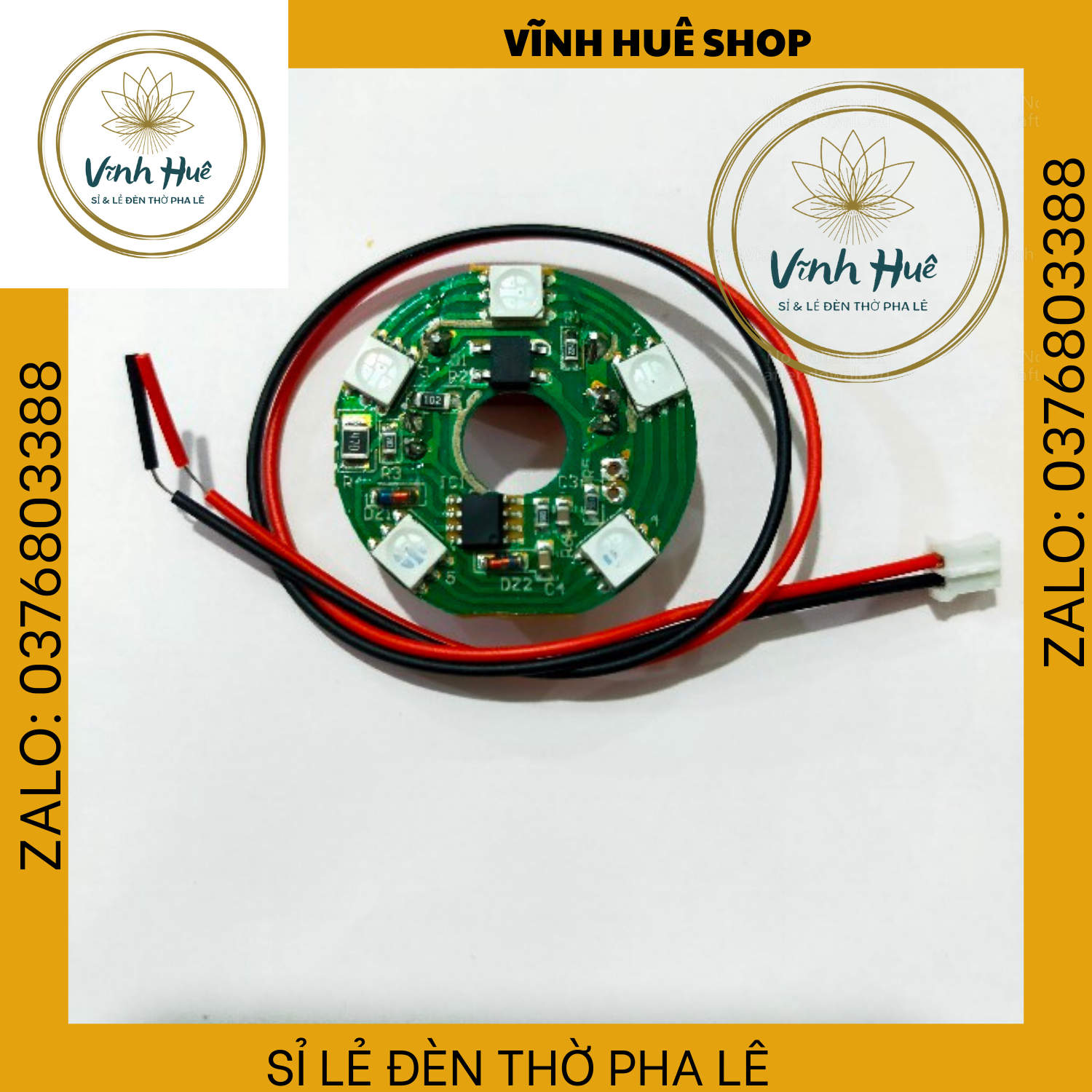 Bo mạch đèn thờ pha lê. mạch thay thế. mạch LED 5 bóng lỗ 10ly