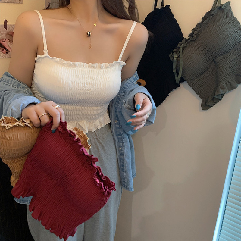 Áo Bra nhún vải voan siêu đẹp - Bra dáng dài phong cách Croptop - King King