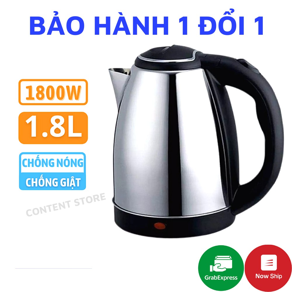 Ấm siêu tốc happy time 1,8l, bình đun siêu tốc inox cách nhiệt htd1081