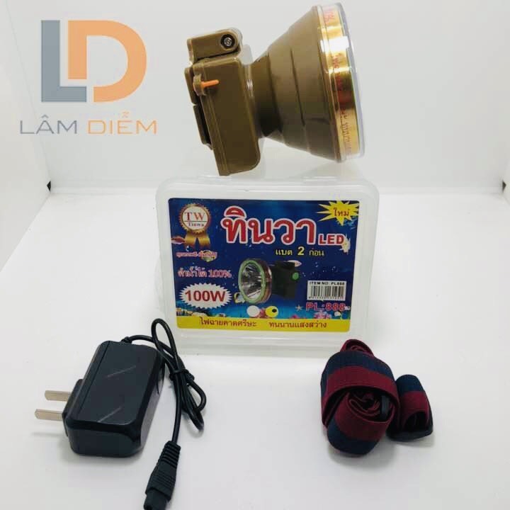 Đèn pin đội đầu siêu sáng chống nước 2 pin công suất 100w -PL 888