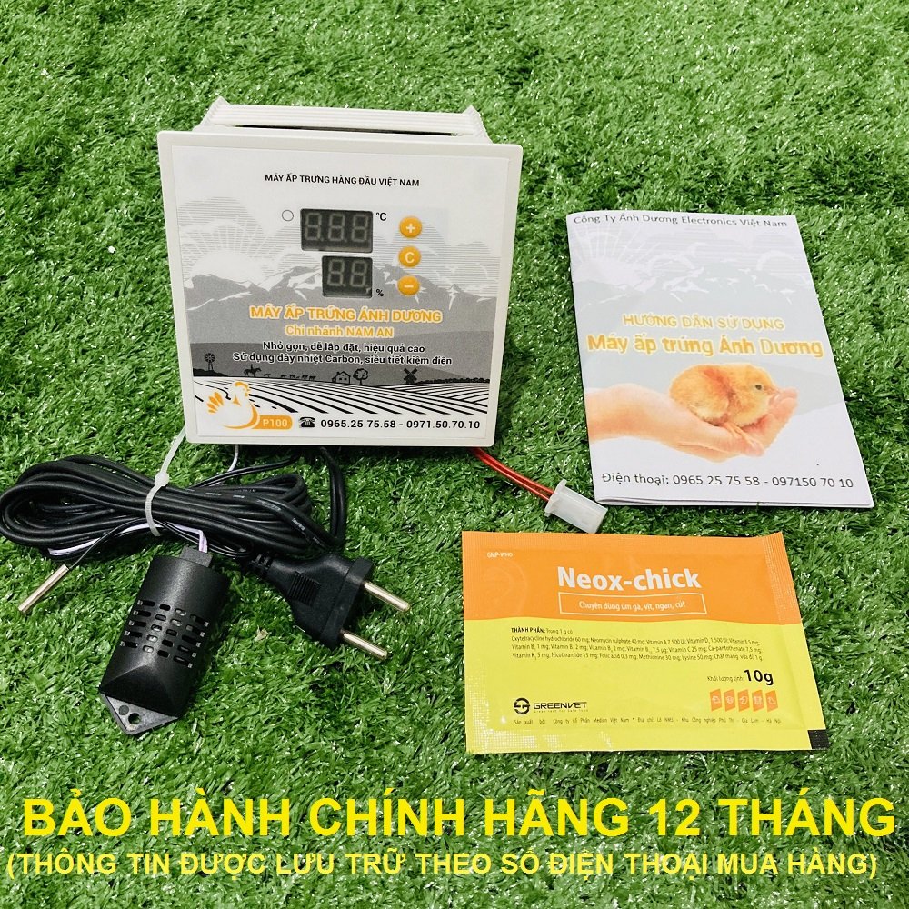 Bộ điều khiển máy ấp trứng gà mini Ánh Dương P100 Tặng gói úm gà con