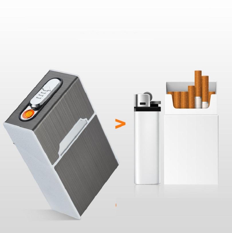 Bật lửa HDA6 sạc usb đựng thuốc, Bật Lửa Điện - Sạc USB - Kiêm Hộp Đựng Thuốc Lá, Bật lửa HDA6 sạc điện có hộp đựng thuốc, Hộp đựng thuốc lá đa năng kiêm bật lửa sạc điện
