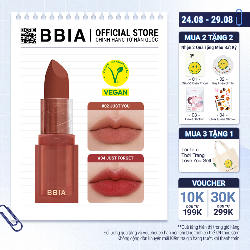 Son Thỏi Lì Bbia Last Powder Lipstick (6 màu) 3.5g