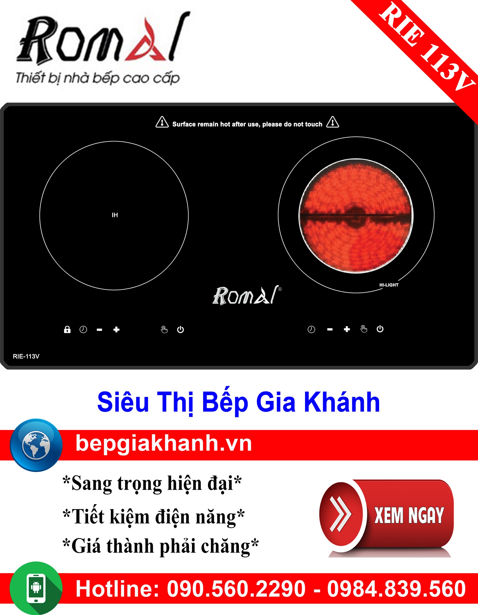 [HCM]Bếp điện từ đôi Romal RIE 113V, bếp từ, bếp điện từ, bếp từ đôi, bếp điện từ đôi, bếp từ giá rẻ, bếp điện từ giá rẻ, bếp từ đơn, bep tu don, bep tu
