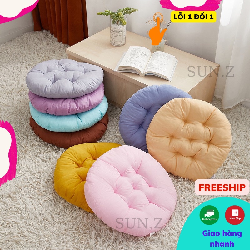 Đệm ngồi bệt, nệm lót ghế tròn vải nhung cao cấp BÁCH HÓA TOKI