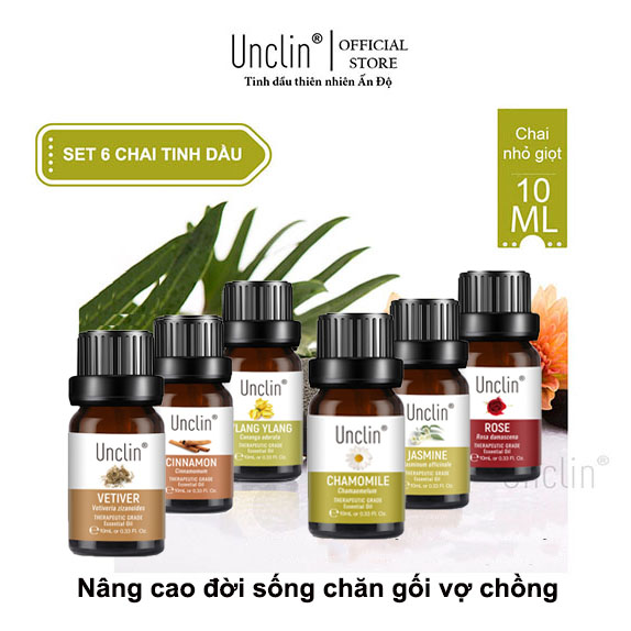 Set 6 tinh dầu Unclin kích thích cảm xúc nâng cao đời sống chăn gối vợ chồng - Tinh dầu xông phòng đánh thức cảm xúc và duy trì cảm hứng hạnh phúc