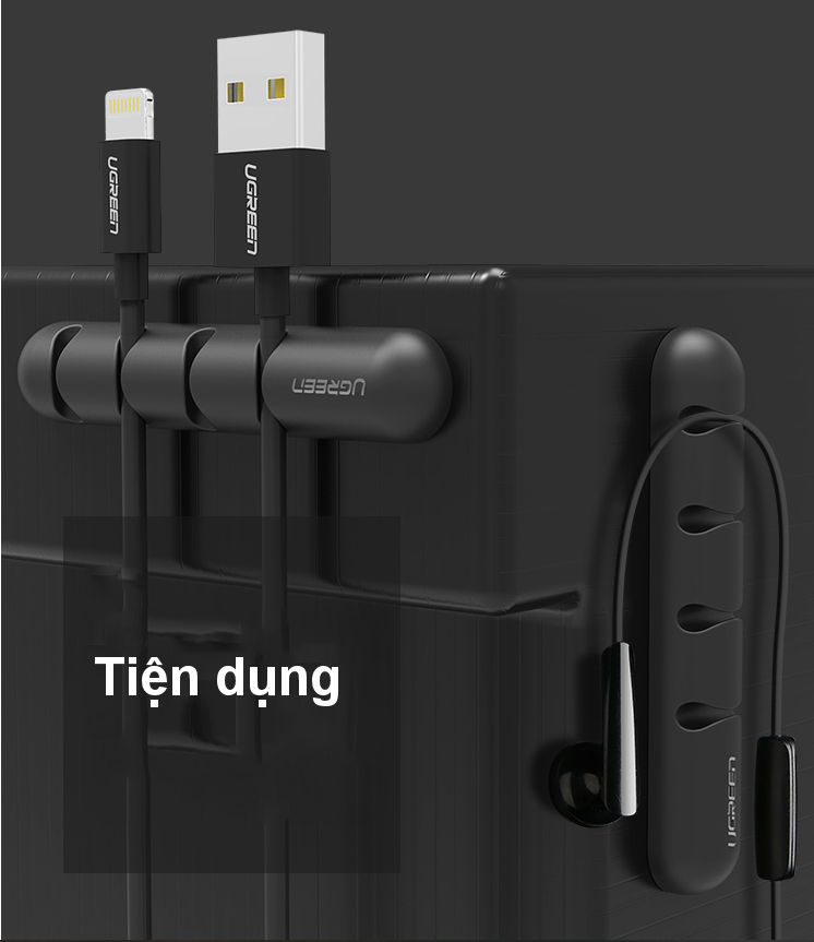 Giá đỡ kẹp dây sạc điện thoại, dây âm thanh, dây cáp mạng... 4 khe cài và 7 khe cài UGREEN LP114 Giá đỡ kẹp dây sạc điện thoại, dây âm thanh, dây cáp mạng... 4 khe cài và 7 khe cài UGREEN LP114